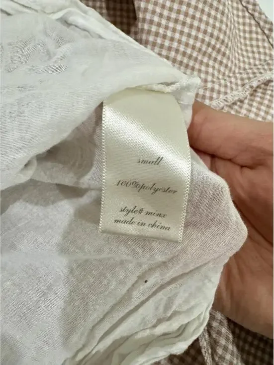 Altar’d State Pink Gingham Cut Out Tie Front Mini Dress Cottagecore Small - Picture 5 of 8